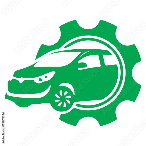 Green Car Mechanic Automotive repair illustration
