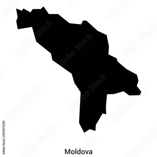 moldova sillouette map vector isloated on a white background