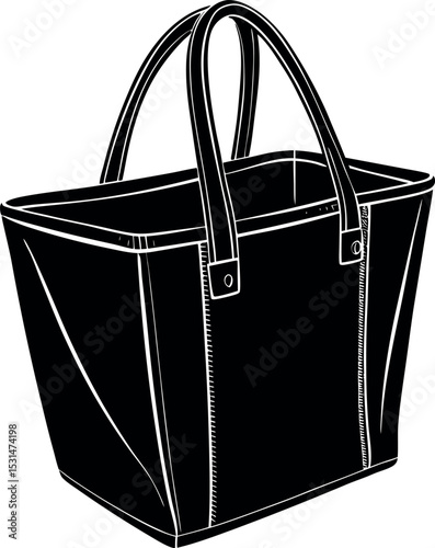 Dual Tone Foldable Tote Bag Shallotte On White Background