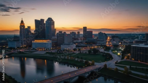 Columbus Skyline at Dawn