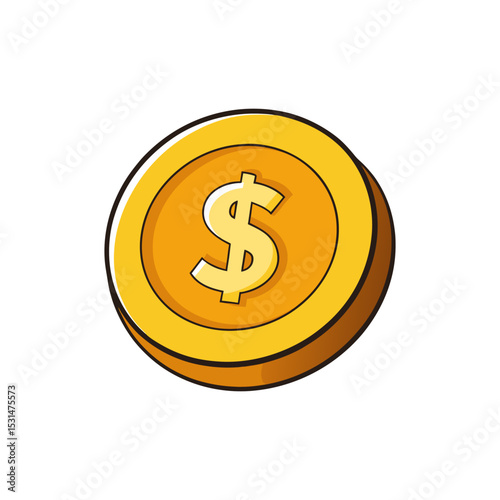 Gold coins with us dollar currency sign vector illustration isolated on white background. Money coin stack pile. Business and finance concept design element.