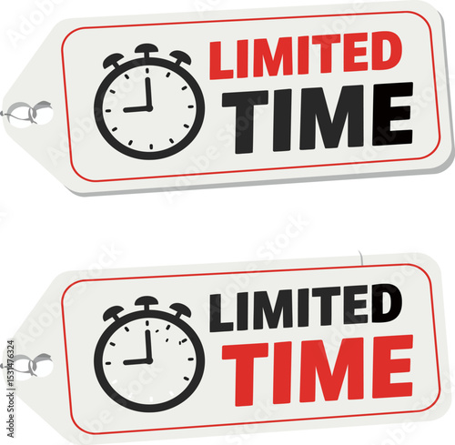 Limited time offer sale discount special promotion countdown timer clock urgency deal shop now end soon editable stock vector illustration