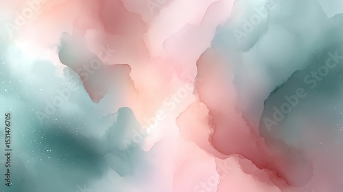 Pastel Watercolor Gradient Background with Soft Pink, Blue, and Green Washes
