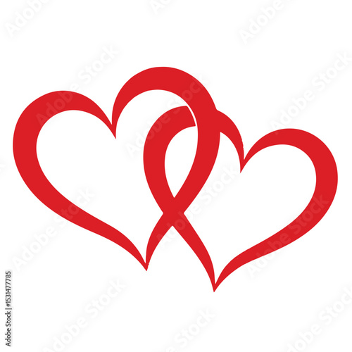 Red heart vector illustration for love, Valentine's Day, and romance