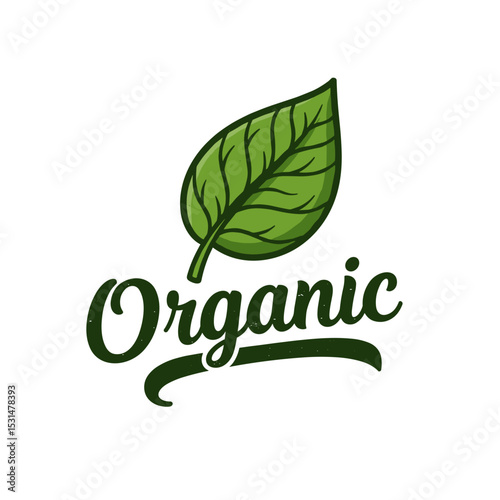 Organic leaf logo design with green colors and modern style  