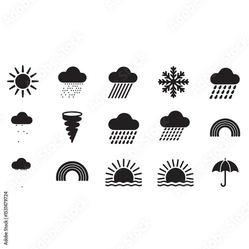  a complete weather icon set illustration