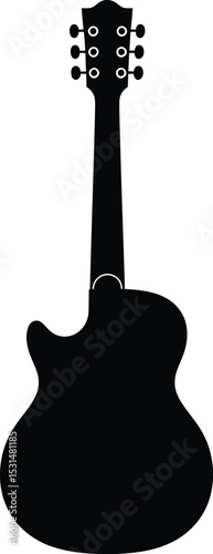 Electric Guitar Icon – Silhouette of Classic Rock Musical Instrument