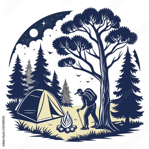 lakeside camping serenity scene