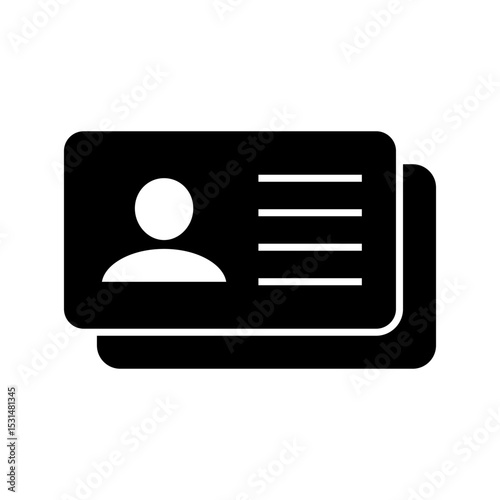 Employee clerk card icon, driver license, identification card icon. ID Card icon.