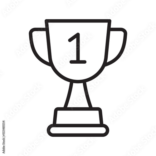 First place line icon. Trophy cup, winner cup, victory cup line icon.