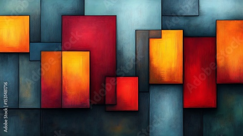 Abstract geometric shapes in vibrant colors (17)