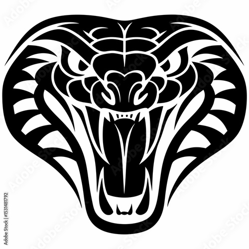 Aggressive Cobra Tattoo Mascot Design