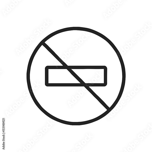 No entry prohibition icon in black outline on white background