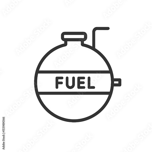 Fuel storage tank icon in outline style with labeled container