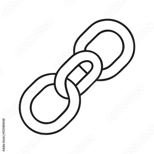 Connected Link Chain Showing Individual Links Intertwined Together