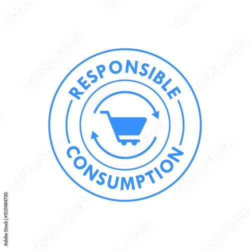Responsible Consumption Icon Vector Blue