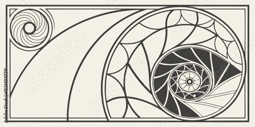 Golden Ratio Fibonacci Spiral Design