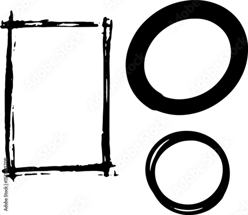 hand-painted , abstract drawing, clipart frames