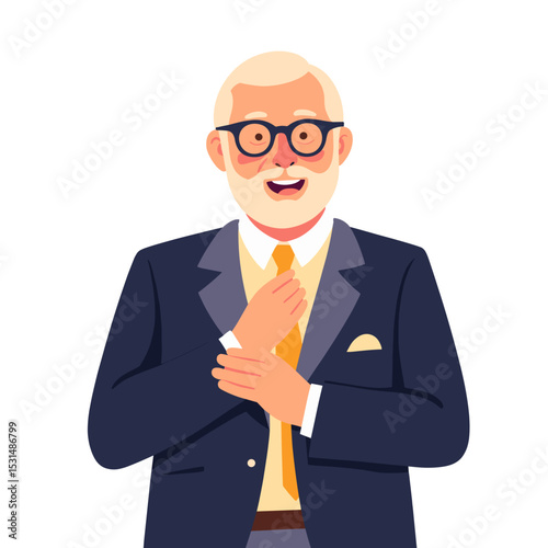Confident and stylish elderly man in formal clothing. Distinguished senior businessman in suit and tie. Elegant aging – portrait of older man in formalwear. Elderly set
