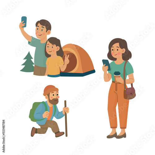 Flat Outdoor & Hiking Characters