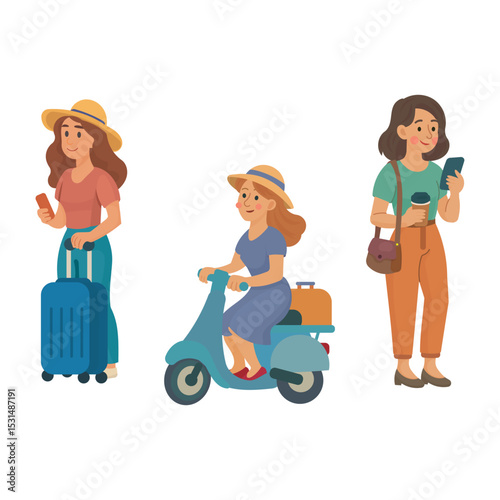 Flat Female Travelers & Commuters