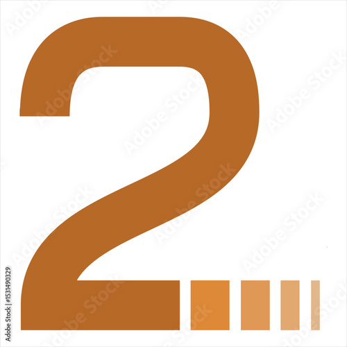 Simple, bold numeral "2" with a gradient of warm tones.