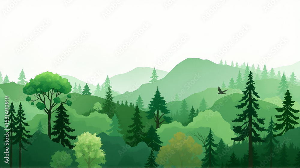 Fototapeta premium Image of mixed forest and hills