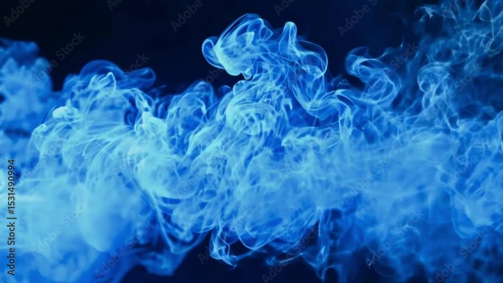 Abstract Blue Smoke on Dark Background