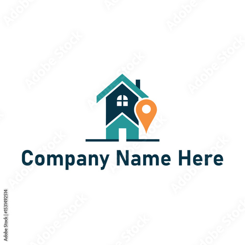 elegant-silhouette-of real estate logo with location