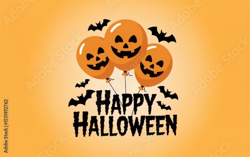 Happy halloween jack o lantern balloons