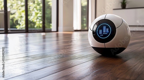 Ai assistant shaped like a sphere advising business avatars on growth