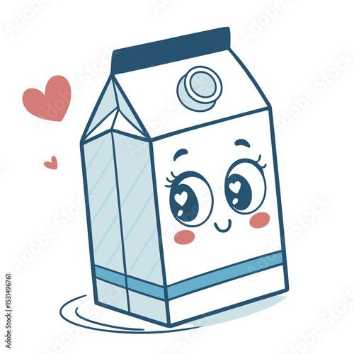cartoon illustration of a cartoon milk packet