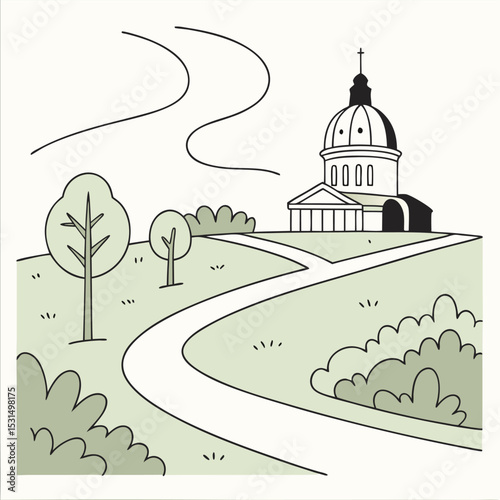 minimal map background city roads and parks vector background