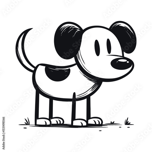 Cartoon dog illustration, on transparent background, vector