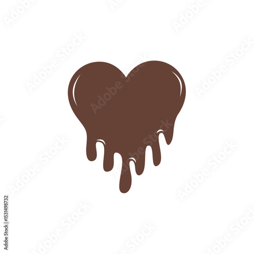 Melting chocolate heart