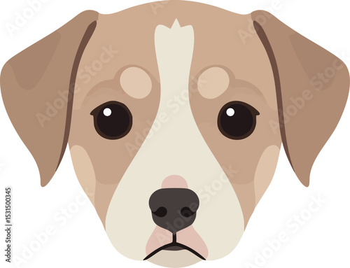 Dog face vector illustration with brown and beige colors simple design vector, illustration 