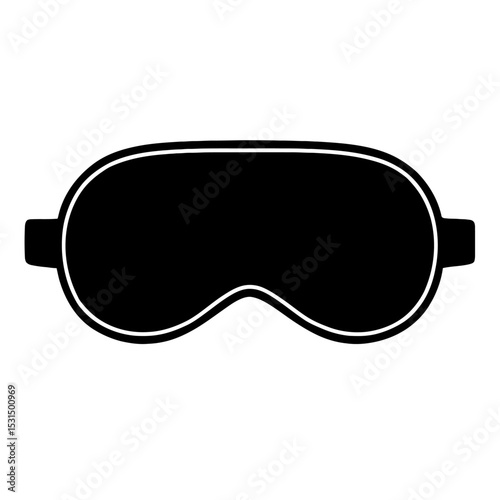 Black Sleep Eye Mask Vector Icon - Essential for Travel, Rest, and Relaxation