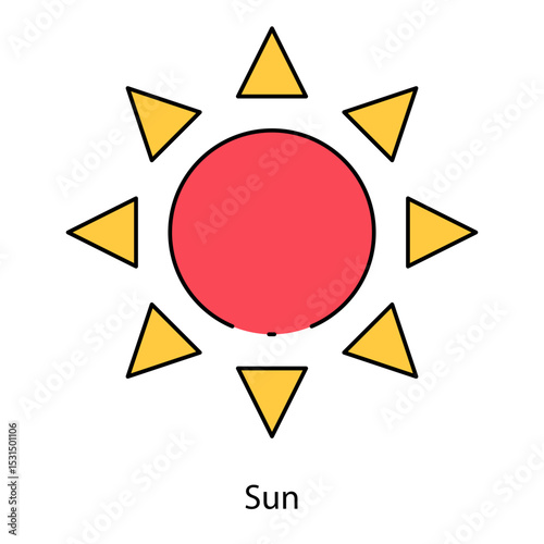 Sun single icon vector illustration