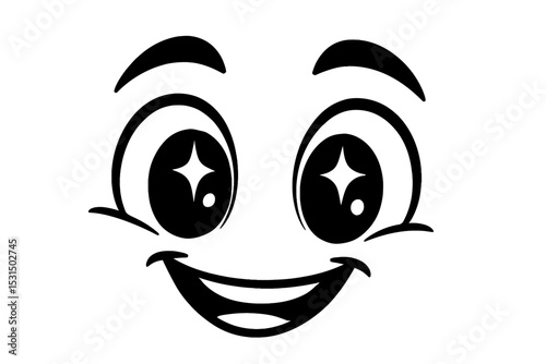 Happy Face with Shiny Eyes Emoji - Joyful and Excited Expression