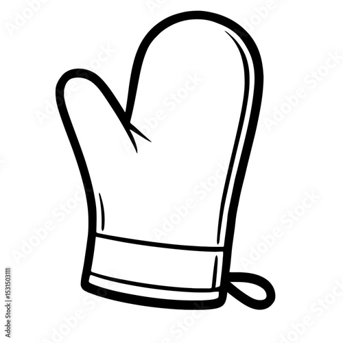 Oven Mitten or Glove Icon - Kitchen Cooking Accessory