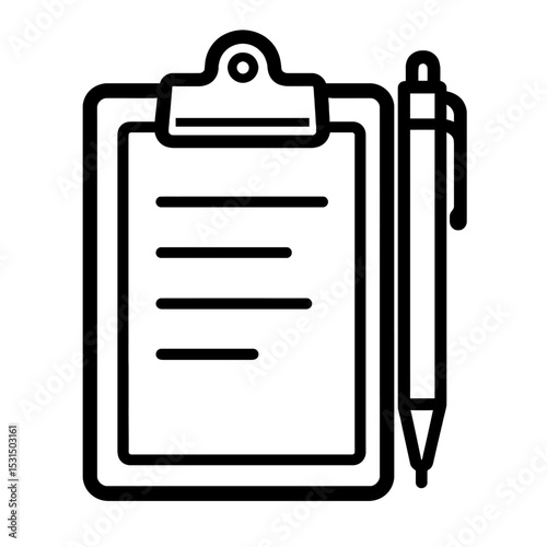 Clipboard and Pen Icon - Note Taking and Documentation Symbol
