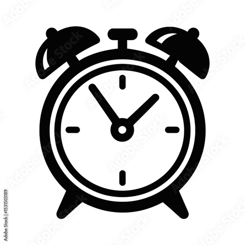 Classic Alarm Clock Icon - Time and Reminder Symbol