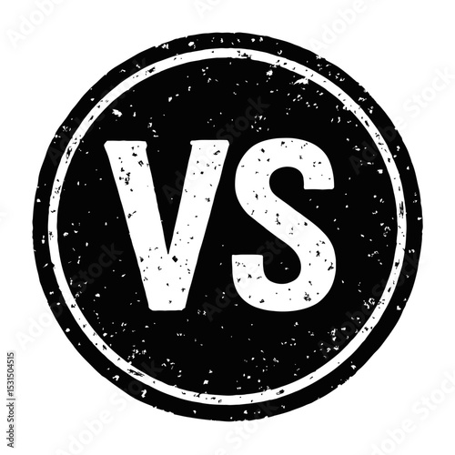 Black and White Versus (VS) Icon for Comparison and Battle Concepts