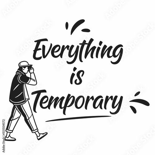 Everything is Temporary A Minimalist Illustration of Life's Fleeting Nature