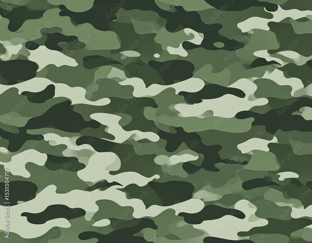 Fototapeta premium Camouflage Seamless Pattern – Trendy Military Camo Repeat Print in Khaki Green Tones
