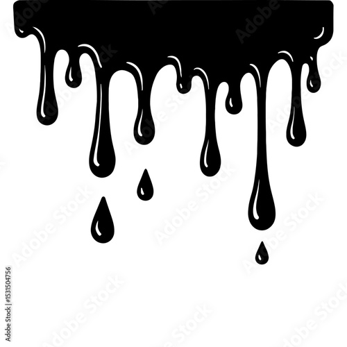 Dripping Liquid or Paint Background Element Vector Icon - Abstract Design for Art, Mess, or Urban Concepts