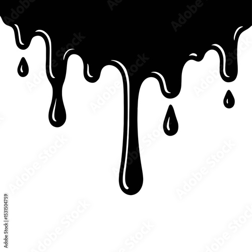 Dripping Paint or Liquid Design Element Vector Icon - Abstract Illustration for Art, Mess, or Urban Concepts