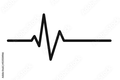 Heartbeat or Pulse Line Vector Icon - Symbol for Health Monitoring, Life, and Medical Data