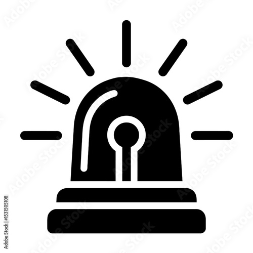 Siren or Warning Alarm Light Vector Icon - Symbol for Emergency, Alert, or Caution