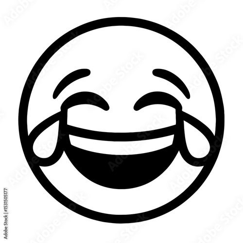 Face with Tears of Joy Laughing Emoji Vector Icon - Expressing Hilarity, Extreme Amusement, or Overwhelming Happiness